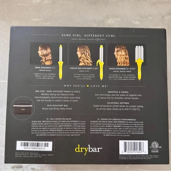 Drybar The Mixologist Interchangeable Styling Iron + Travel Bag.